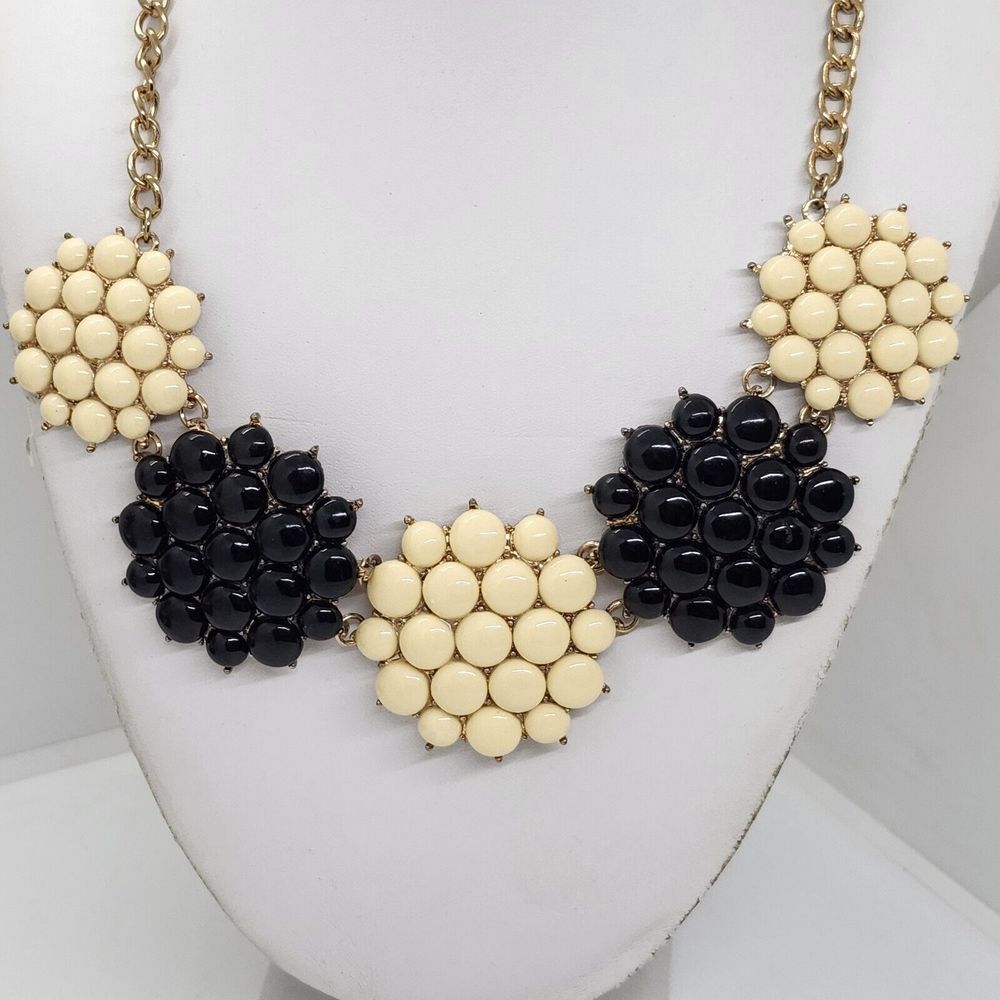 Black And Cream Statement Necklace